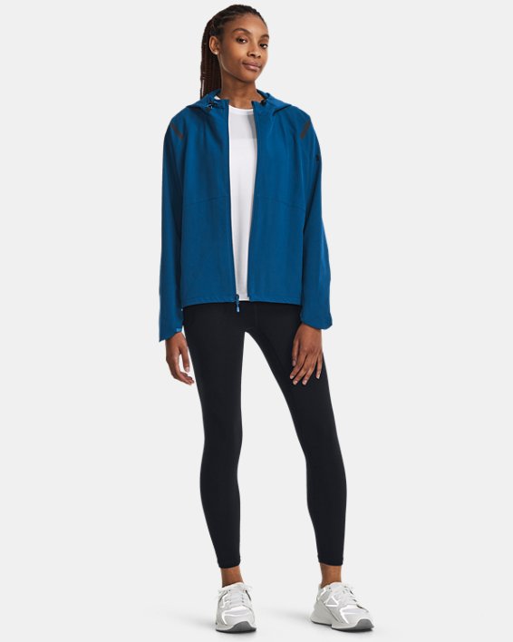 Women's UA Unstoppable Hooded Jacket in Blue image number 2